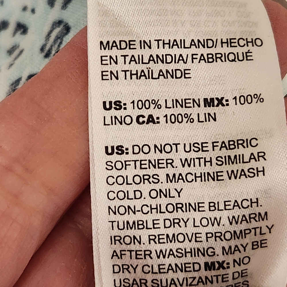 Chicos Linen Patterned Button-Up Blouse Size 2 NWT - image 2